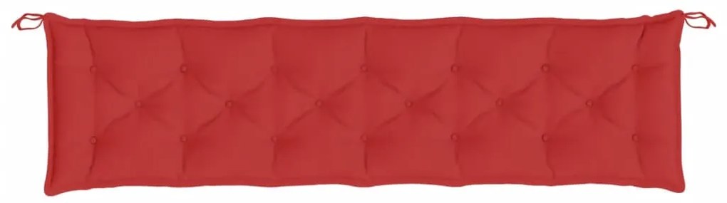 2 db piros oxford szövet kerti padpárna 200 x 50 x 7 cm