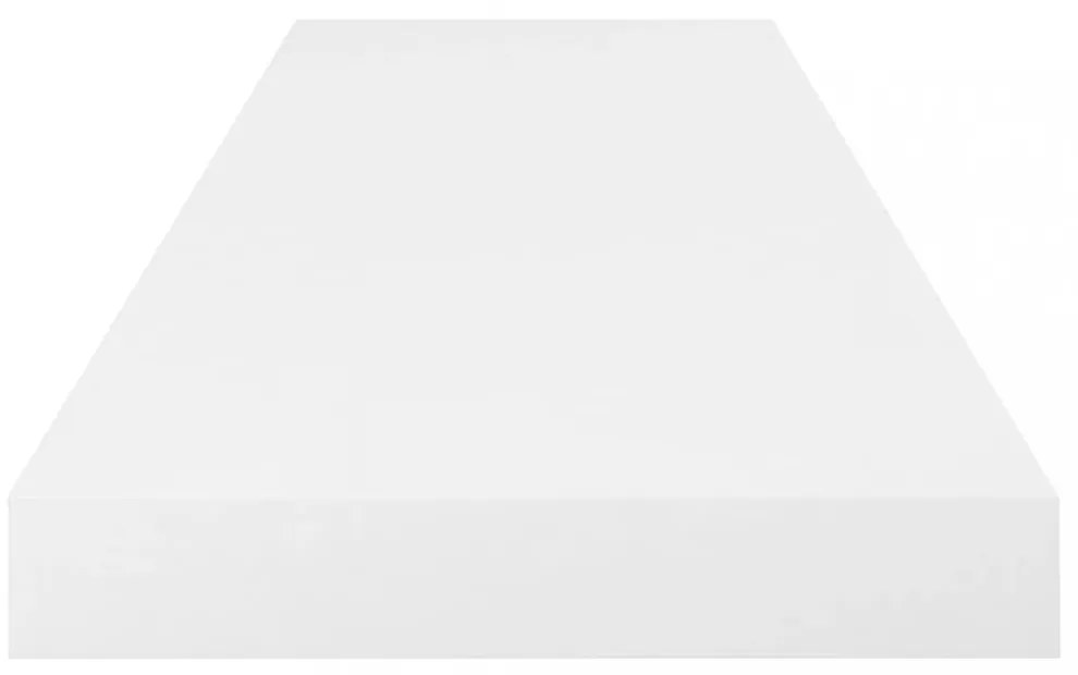 magasfényű fehér MDF lebegő fali polc 80 x 23,5 x 3,8 cm