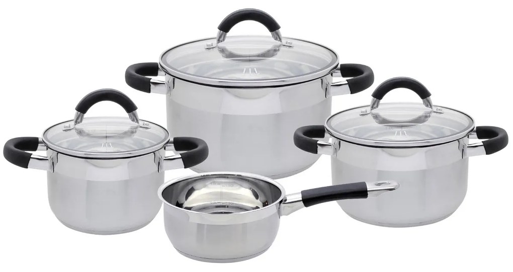 Elo 50904 Basic 4 részes rozsdamentes acéledénykészlet Black Steam