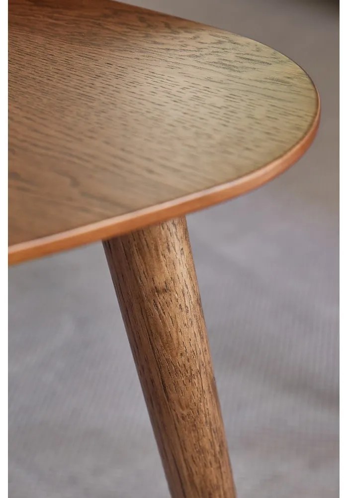 Barna dohányzóasztal szett tölgyfa dekorral 2 db-os 70x100 cm Adda – Unique Furniture