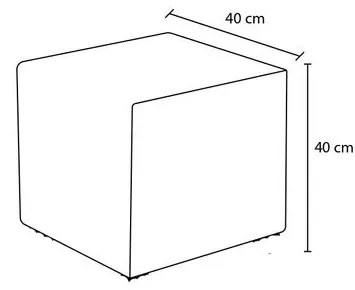 Puff, szögletes, szövet, lila