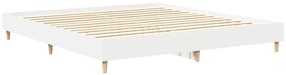 fehér szerelt fa ágykeret matrac nélkül 200 x 200 cm