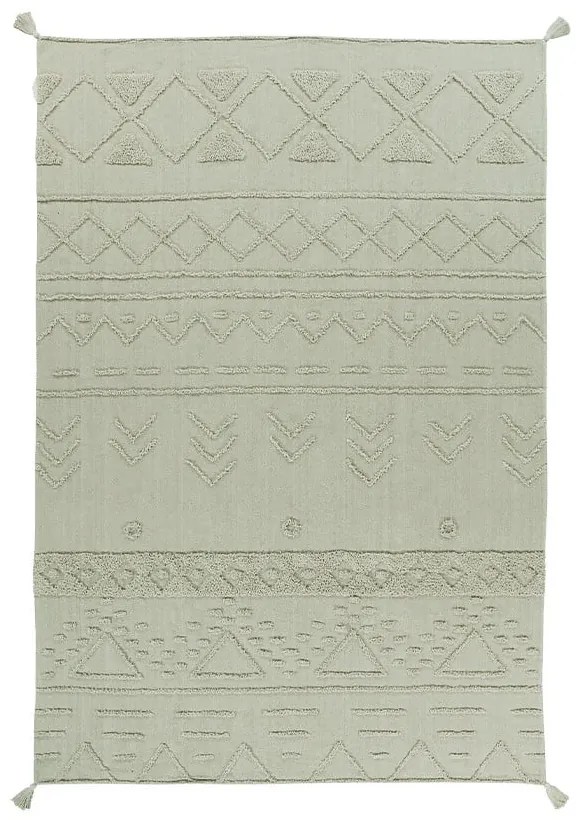 Világoszöld mosható kézi szövésű pamut szőnyeg 170x240 cm Tribu Olive – Lorena Canals