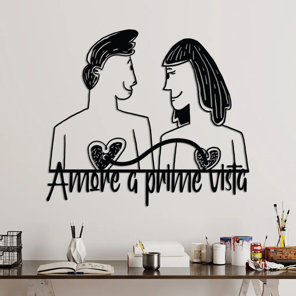 Amore fém fali dekoráció, 56×49 cm