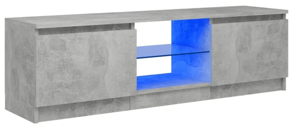 szürke TV-szekrény LED-világítással 120 x 30 x 35,5 cm