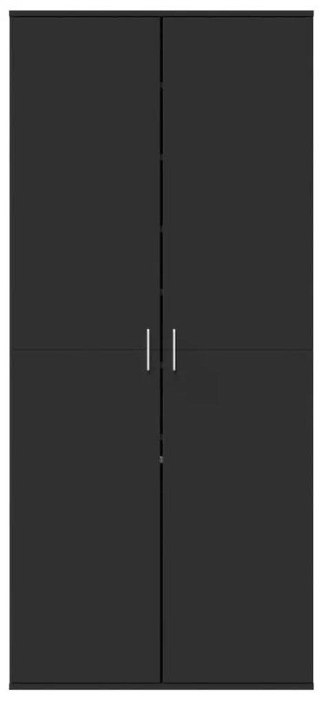 fekete szerelt fa cipősszekrény 80 x 39 x 178 cm