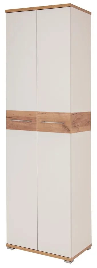 Fehér-natúr színű ruhásszekrény tölgyfa dekorral 59x199 cm Topix – Germania