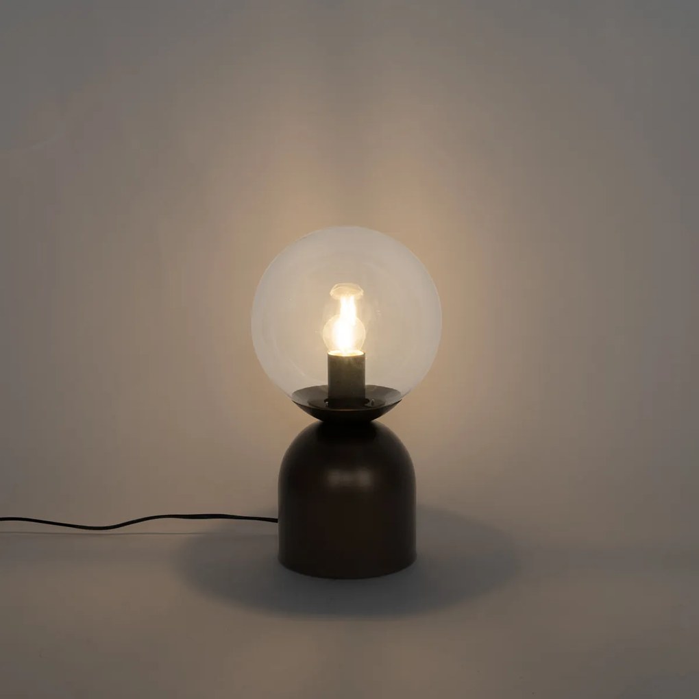 Hotel Chic asztali lámpa sötét bronz tiszta üveggel - Pallon Trend