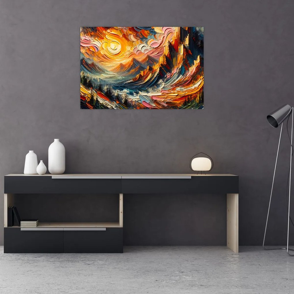 Kép - Hegyek, melyeket napfény ölel (90x60 cm)