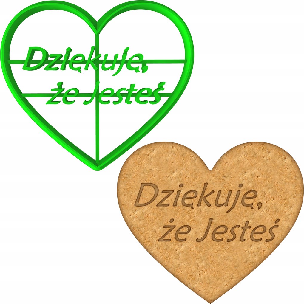 Mézeskalács lyukasztó Forma Nagymama És Nagypapa Napja Szív Köszönöm, hogy itt vagy