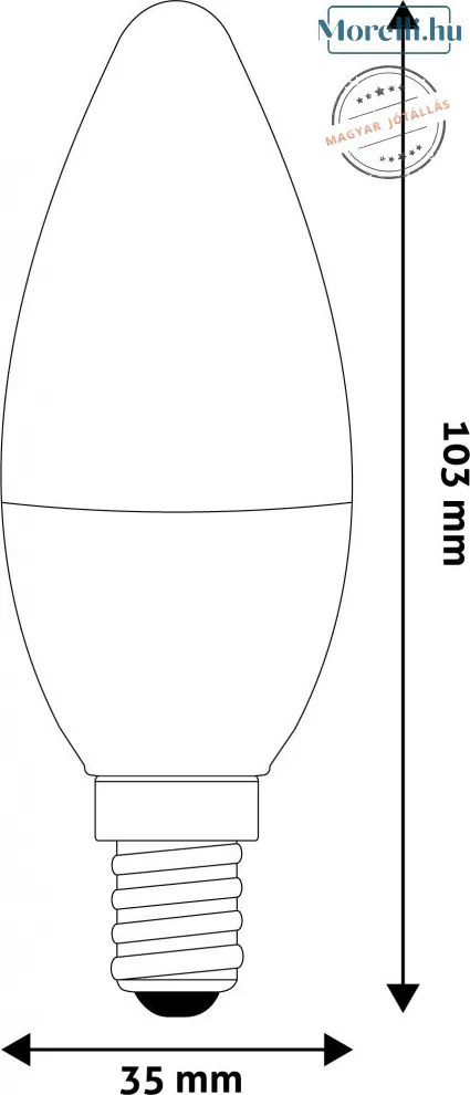 AVIDE ABC14NW-6W led fényforrás e14 6w 570lm 4000k
