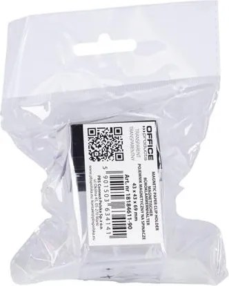 Gemkapocstartó, mágneses, négyszögletű, OFFICE PRODUCTS, átlátszó-fekete (D8461190)