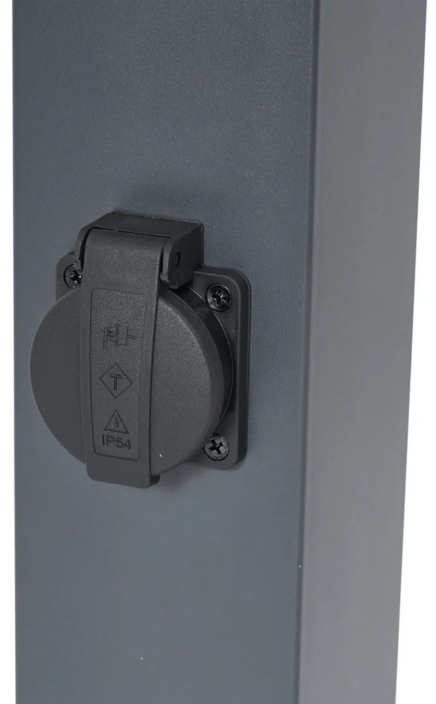 Kültéri lámpa sötétszürke opálüveggel 80 cm IP44 aljzattal és mozgásérzékelővel - Malios