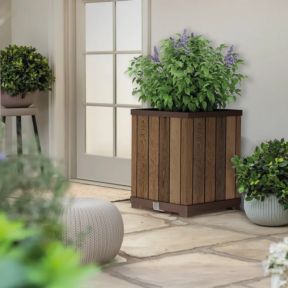 Deco szögletes magasított műanyag virágláda 74 L