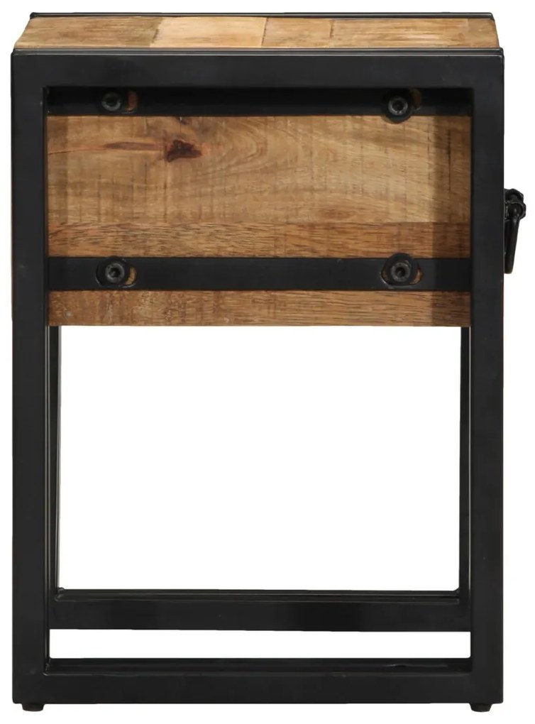 Kisasztal 30 x 30 x 40 cm Tömör mangófából és fémből készült