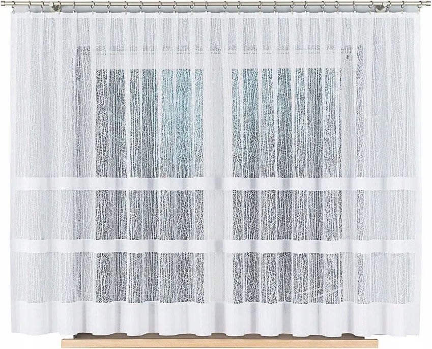 Viktória Jacquard függöny, egyenes, 410x160cm, fehér