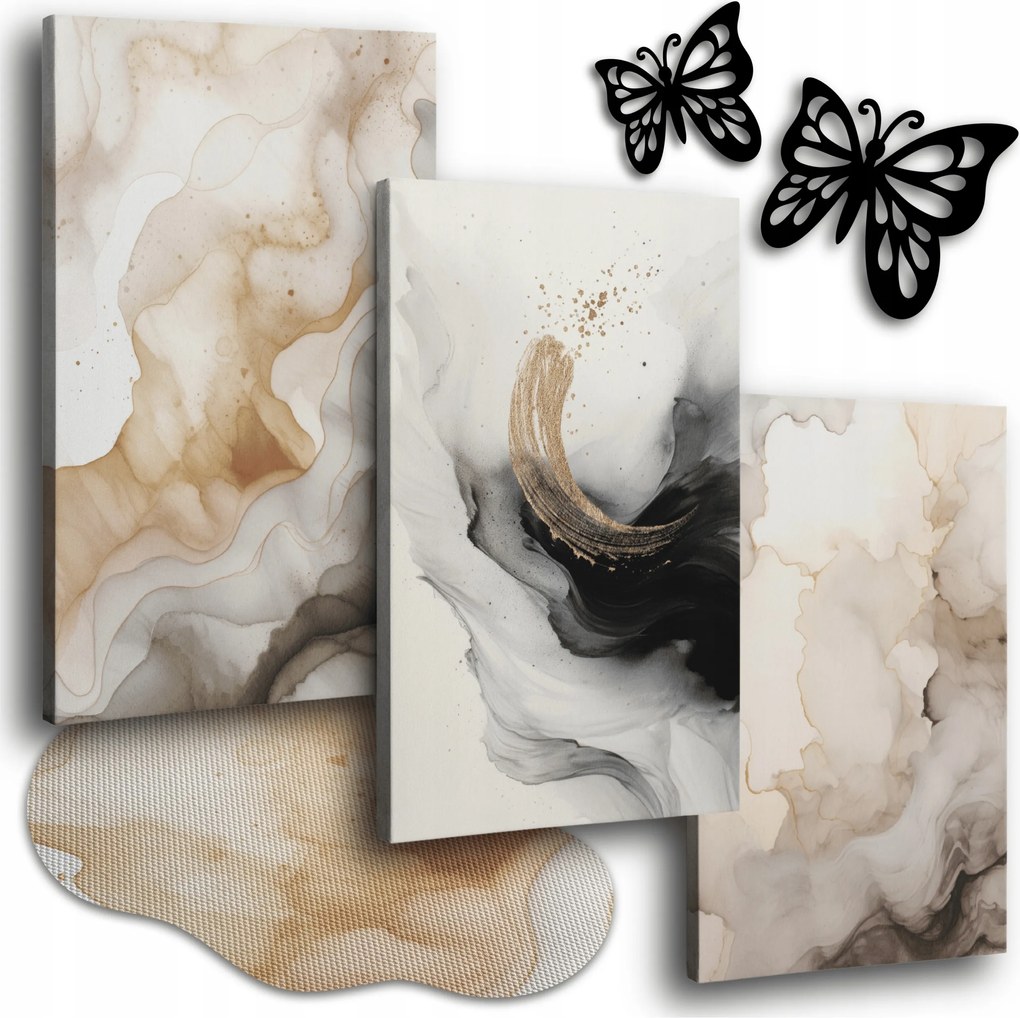 Vászonkép 150x70 cm Falikép Nappaliba Márvány Utánzat 3db