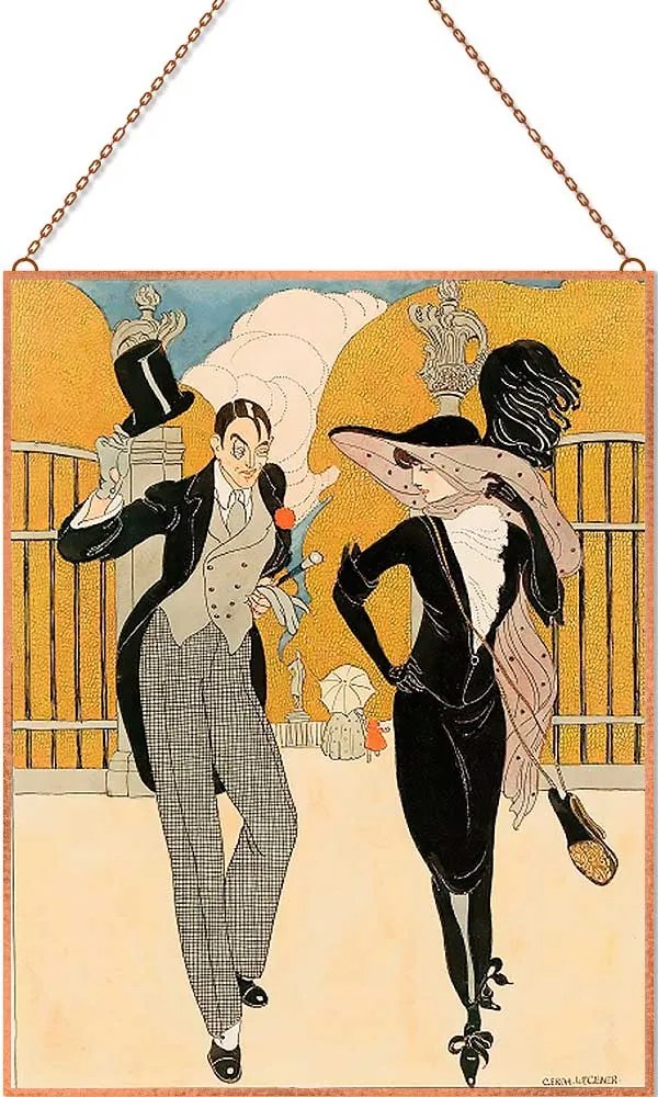 Gerda Wegener-Et elegant par üvegkép, falikép