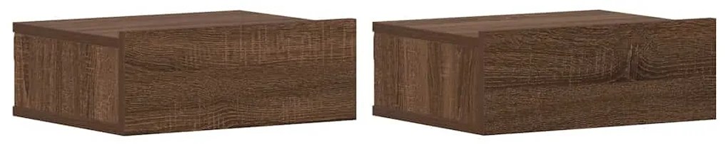 2 db barna tölgyszínű függő éjjeliszekrény 40 x 30 x 15cm