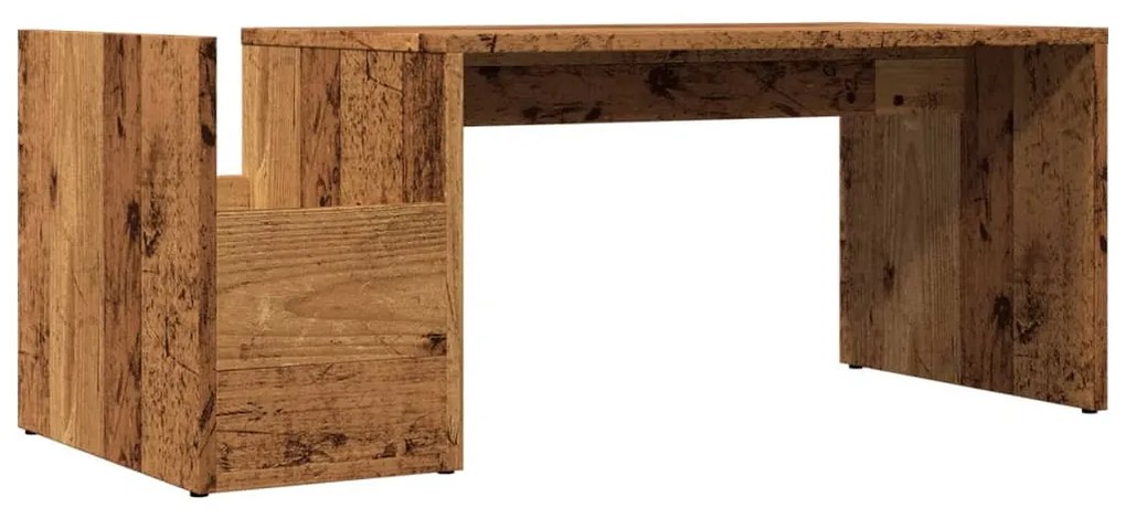 antik fa színű szerelt fa dohányzóasztal 90 x 45 x 35 cm