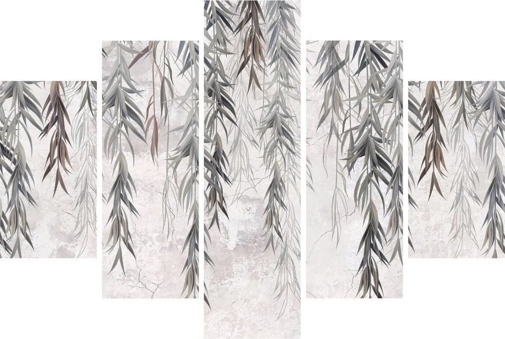 Kép - Fűzfa gallyak szürke vakolatban (150x105 cm)