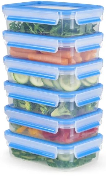 Tefal - KÉSZLET 6x Élelmiszer tartó 0,8 l MASTER SEAL FRESH kék