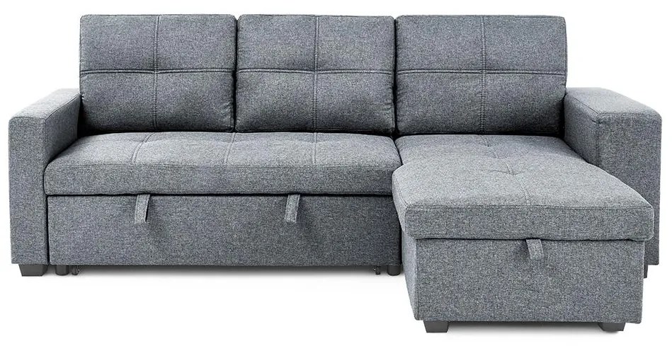 Catini PORTIVA univerzális sarokkanapé tárolóval és USB-csatlakozóval, szürke