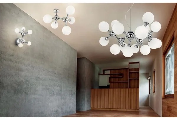 Ideal Lux - Felületre szerelt csillár NODI 5xE14/28W/230V 50x55 cm fényes króm/fehér