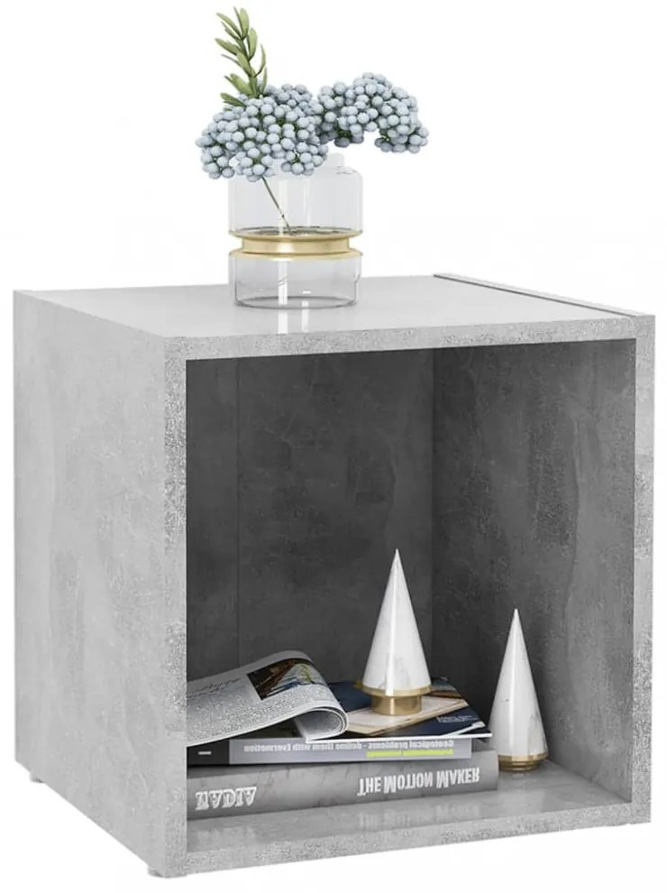 2 db betonszürke szerelt fa TV-szekrény 37 x 35 x 37 cm