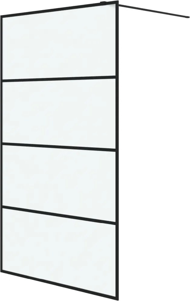 vidaXL fekete ESG tejüveg zuhanyfal 115x195 cm