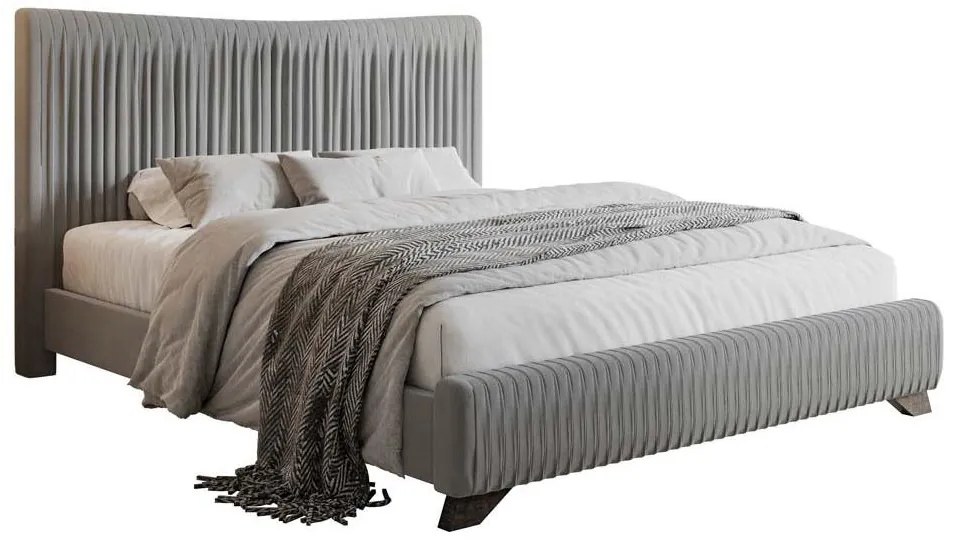 Franciaágy 160 cm Batam 160 (ágyráccsal) (szürke). 1098909