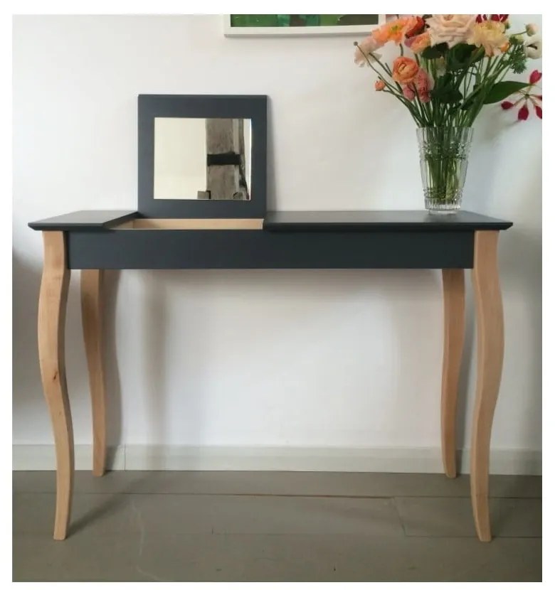 Dressing Table grafitszürke fésülködőasztal tükörrel, hosszúság 65 cm - Ragaba