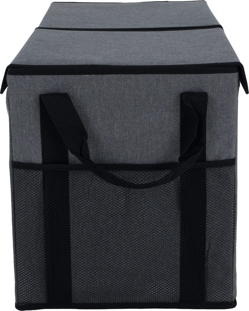 Összecsukható tároló doboz, szürke/fekete, DETER