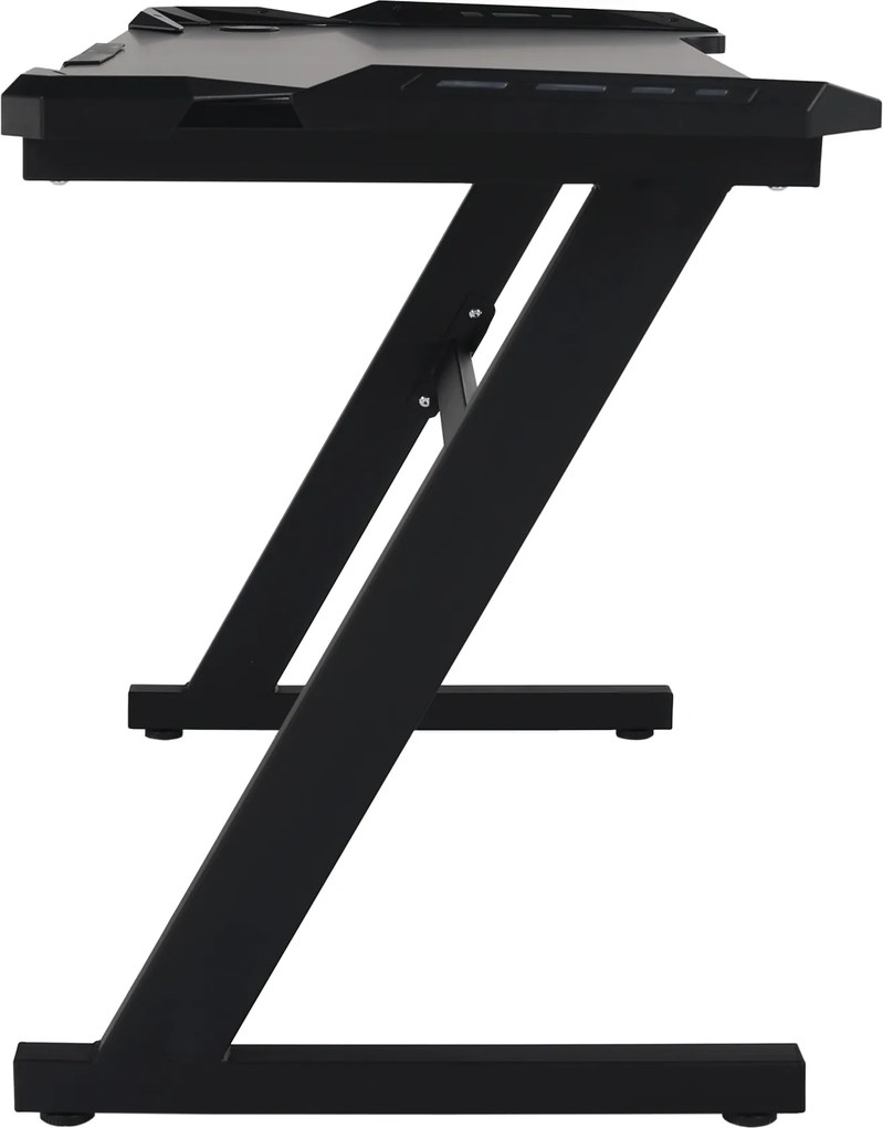 PC asztal/gamer asztal, fekete, JADIS