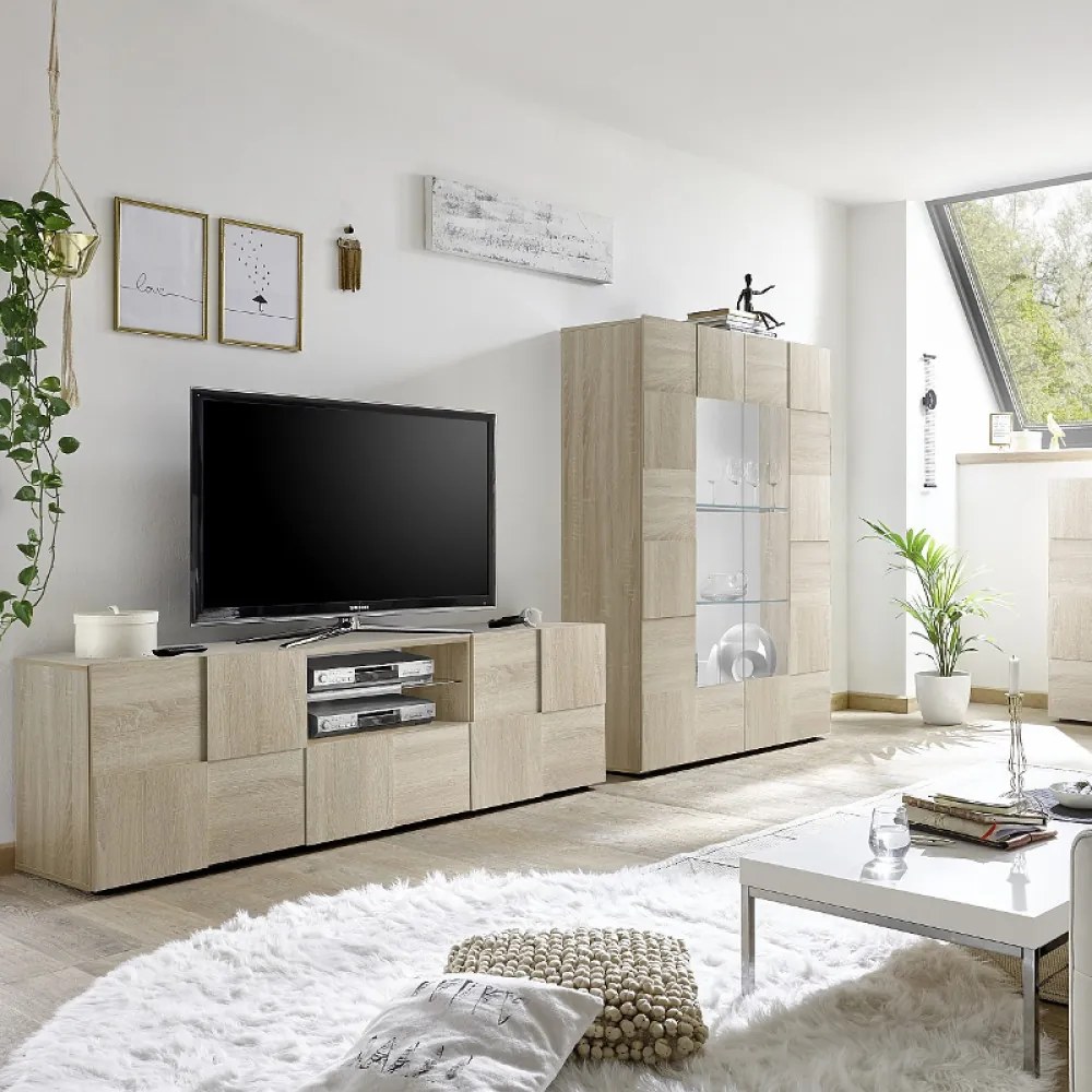 DAMA Nagy Sonoma tölgy TV Szekrény 2 ajtós 1 fiókos 181cm
