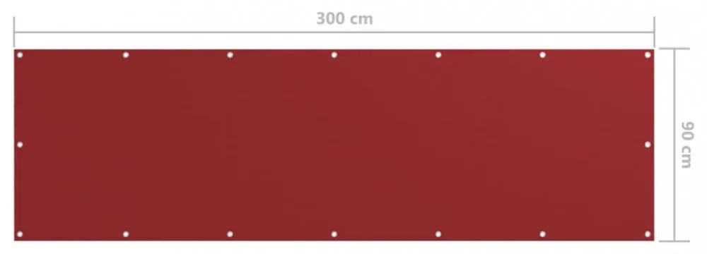 piros oxford-szövet erkélyparaván 90 x 300 cm
