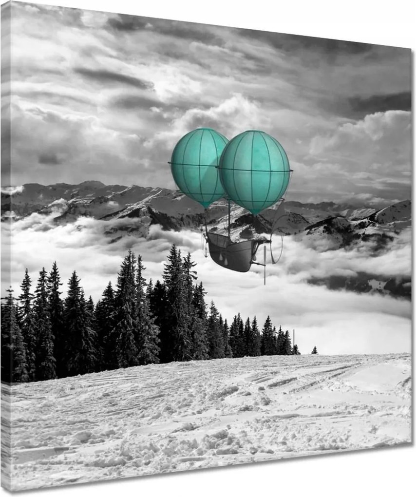 Vászonkép 40x40 Menta léghajó