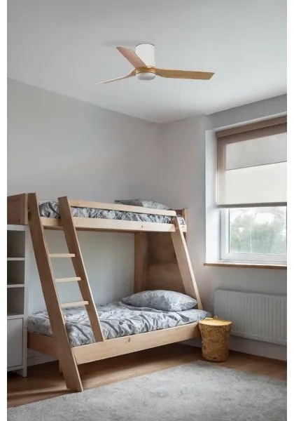 FARO 33833 - Mennyezeti ventilátor MINI PUNT TUB S barna/fehér átm. 90 cm + távirányító