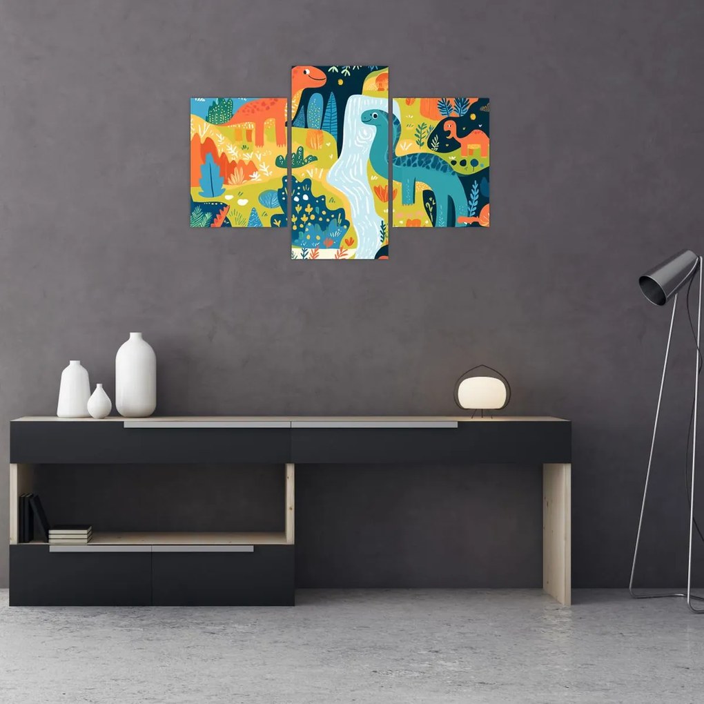 Kép - Vidám dinoszauruszok (90x60 cm)