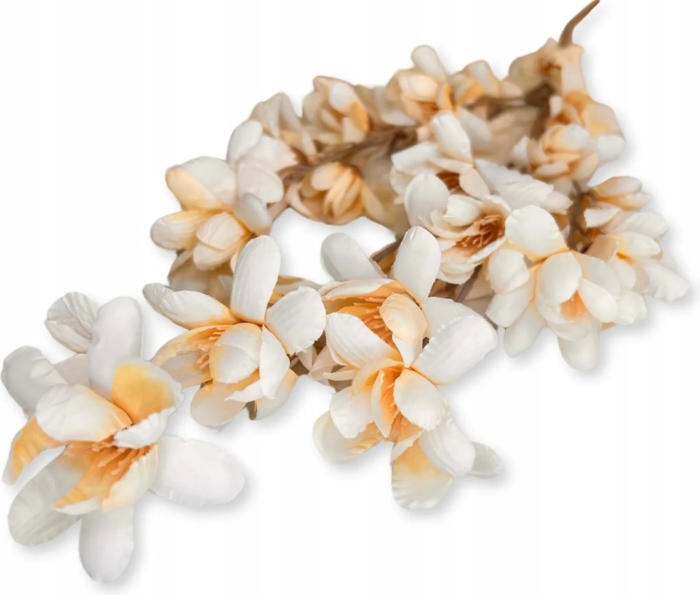 Tavaszi Mesterséges Fréziaág Krém Díszítő Váza 88 cm