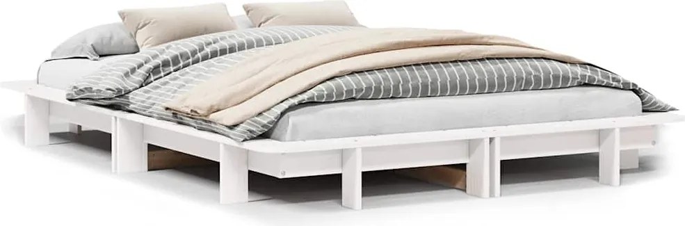 vidaXL fehér tömör fenyőfa ágy matrac nélkül 120 x 200 cm