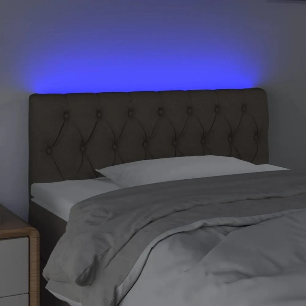 tópszínű szövet LED-es fejtámla 90 x 7 x 78/88 cm