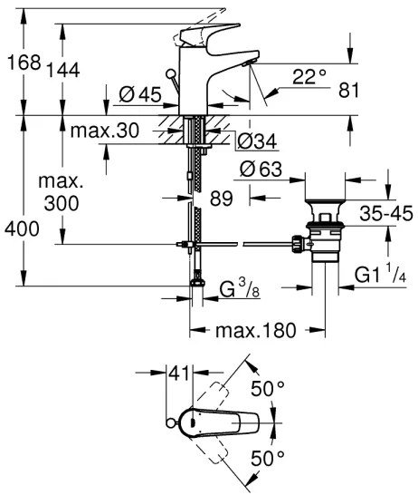 GROHE 23809000 - START FLOW mosdócsaptelep DN 15, fényes króm