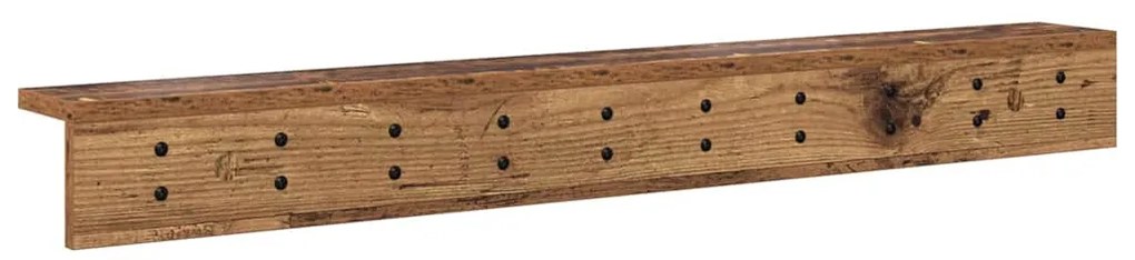 Fali Kabáthorog polcokkal Régi fa 100 x 10.5 x 10.5 cm Faanyag