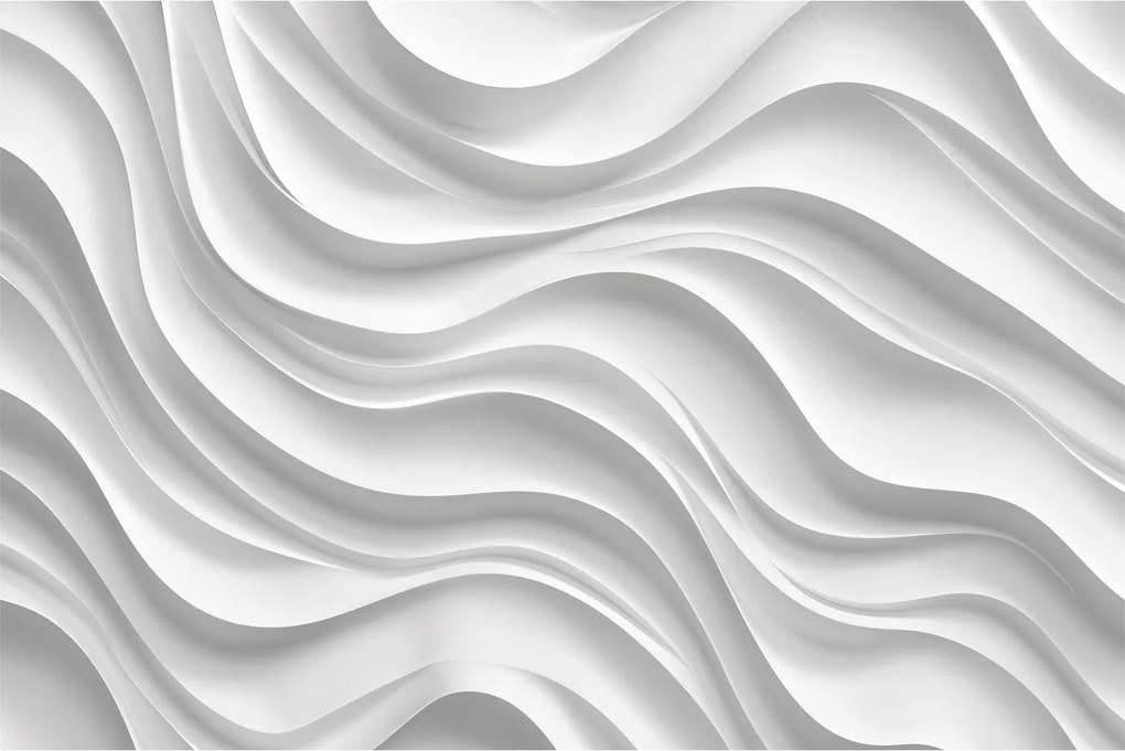 Kép - 3D fehér hullámok (90x60 cm)