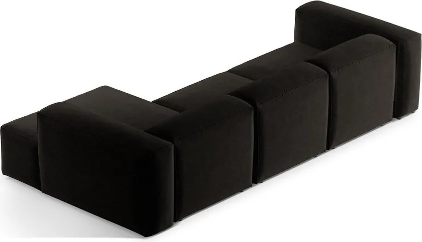 Fekete sarokkanapé (jobb oldali-heverő résszel) Bergamo – Cosmopolitan Design