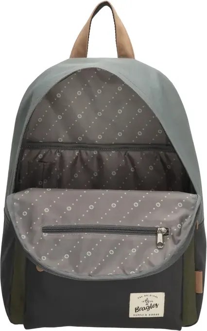 Szürke-zöld vízálló iskolai hátizsák „Smile”