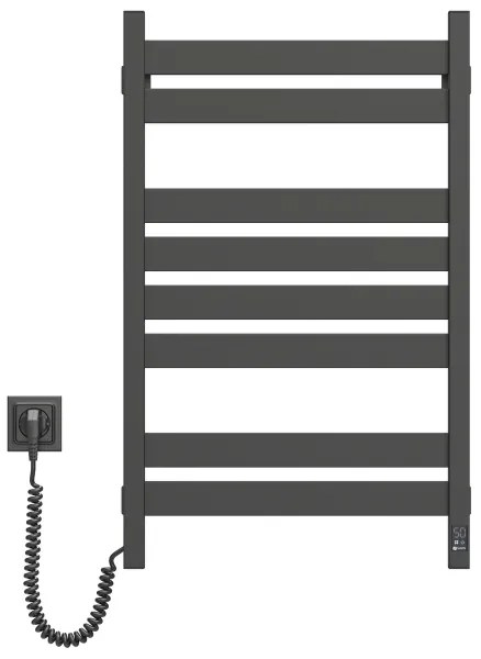 LARGO fürdőszobai törölközőszárító radiátor termosztáttal 432W/230V 80,6 cm IP44 fekete, bal oldali
