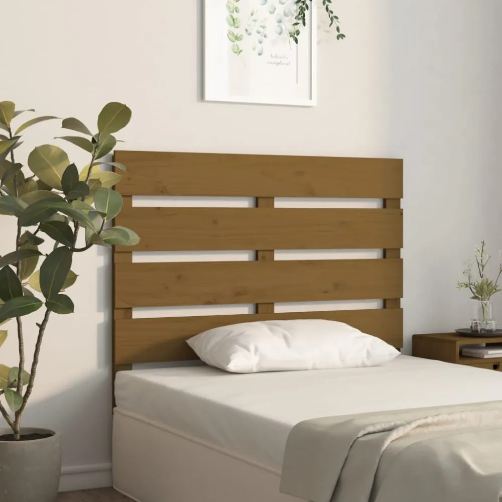 mézbarna tömör fenyőfa fejtámla 100x3x80 cm