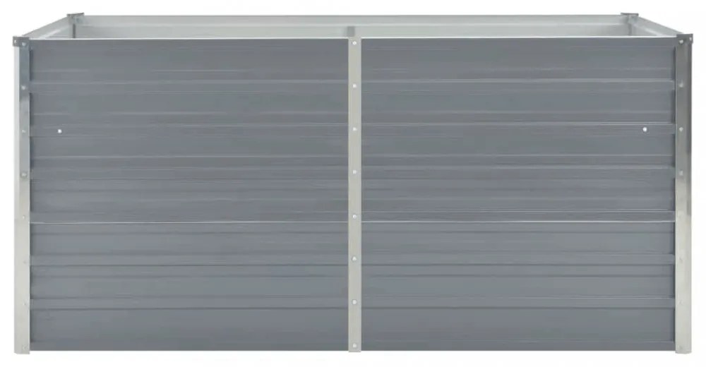 szürke horganyzott acél kerti magaságyás 160 x 80 x 45 cm